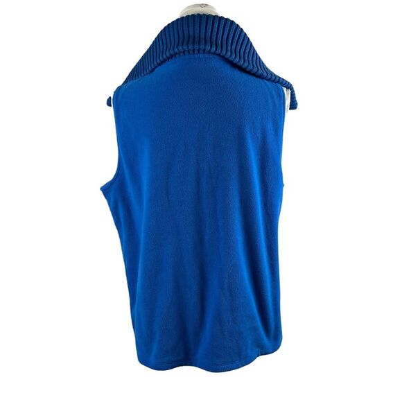 Lands End Turquoise Thick Lined Fleece Vest Large Zip Front - Picture 2 of 10